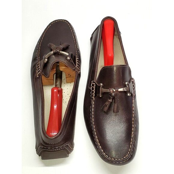 Mike Konos Men's Dark Brown Leather Loafers Handcrafted Size 10M 1332 - Picture 11 of 14